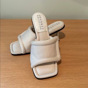 Journee Collection Off-White Slide Sandals New